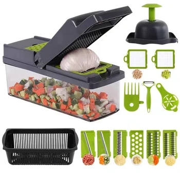 10 In 1 Multifunctional Tăietor de Legume cu Coș de Fructe Potato Slicer Chopper Salata Shredder Răzătoare Gadget-uri de Bucătărie Mandolina