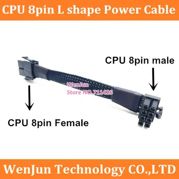 13cm cu Mâneci ATX CPU 90° în Formă de L de Mini-Profil Scăzut GPU Cablu de Alimentare CPU 8 Pin Up Unghi de sex masculin la feminin Cablu de Extensie Cablu