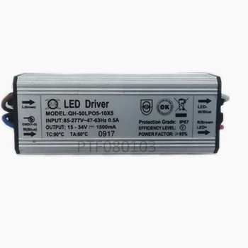 1buc 50W LED Driver 1500mA DC15-34V 5-10x5W rezistent la apa IP67 Curent Constant de Aluminiu de Mare Putere cu LED-uri de Putere de Aprovizionare