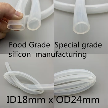 1meter 18x24 Tuburi de Silicon ID 18mm OD 24mm Clasa Alimentare Flexibil Bea Tubing Țeavă de Rezistență la Temperatură Transparent Nontoxic