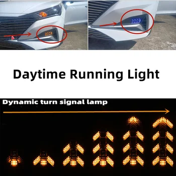 2 buc LED-uri Auto DRL Daytime Running Light Car Styling Dinamic Streamer Fluxul de Chihlimbar de Semnalizare de Avertizare de Direcție Lampă Ceață Zi