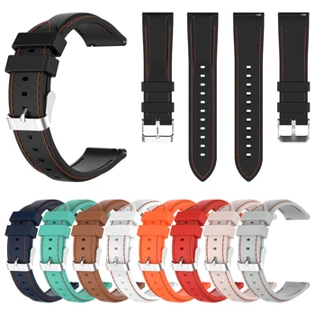 20mm 22mm Sutura Curea Silicon Pentru Samsung Galaxy Watch / Huawei GT / Amazfit GTR / TicWatch Smartwatch Trupa Watchband Brățară