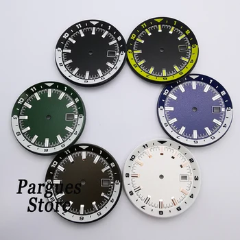 36.5 mm sterile luminos ceas cadran negru/albastru/verde/alb potrivit pentru nh35 nh36 mișcarea ceas