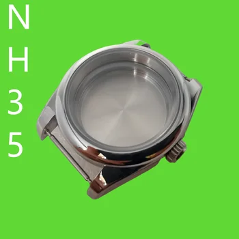 39mm safir de sticlă oțel inoxidabil poloneză caz ceas se potrivesc NH35 automată movemt