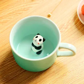 3D Cana de Animale în Interiorul Cupa Cartoon Ceramica Figurine Ceașcă de ceai pentru Fete Baieti Copii Femei Bărbați Cana de Cafea