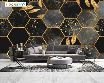 3d personalizat de aur poligon geometrice abstracte tapet de lux murală,living tv de perete dormitor decor acasă KTV autocolant