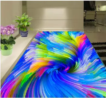 3d podele Colorate vârtej iluzia de 3D stereoscopic podea 3d tapet pvc podea 3d pictura tapet