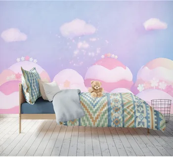 8d Moderne de Desene animate stil Printesa fotografie autocolant de perete pentru lliving room TV tapet de fundal 3d roz cald murală hârtie Decor