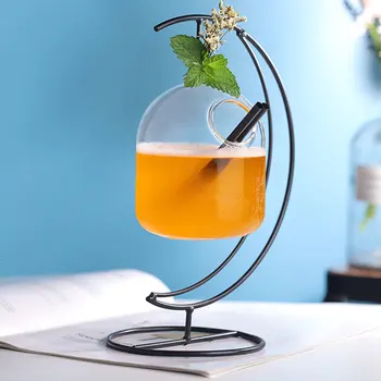Bara De Idei Noi Coș De Agățat Pahar De Cocktail Inima Lună Cadru De Fier Suspensie Sticla De Suc De Băutură Moleculară Băuturi Speciale Cupa