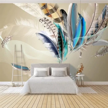 beibehang Personalizate de perete mare pictor European și American pop moderne, colorate, pene de zbor perete camera de zi