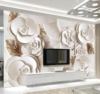 beibehang tapet Personalizat relief 3d flori fundal TV Home Decor Camera de zi Dormitor Canapea Fundal pictura Murala de perete tapet 3d