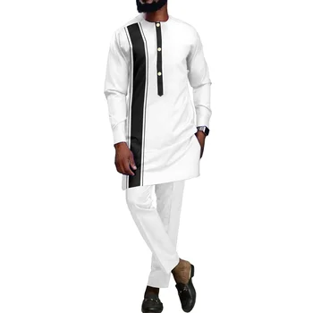 Bărbați Afro-2 Piese Maneca Lunga Dashiki și Pantaloni Set Costum Tradițional pentru Evenimente, Baluri, Nunti, botezuri, Petreceri Aniversare
