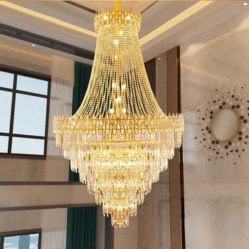 candelabru de cristal modern de aur mare candelabru de Cristal de Lux Candelabru LED-uri Moderne Pandantiv Corpuri de Iluminat pentru Camera de zi