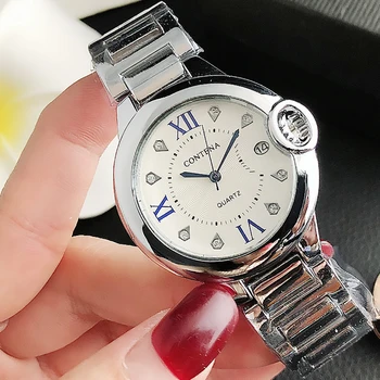 Ceas De Moda Pentru Femei Ceasuri De Lux Celebru Brand Din Oțel Inoxidabil Personalitate Cuarț Pointer Doamnelor Ceasuri De Mana Cadou Ceas De Sex Feminin