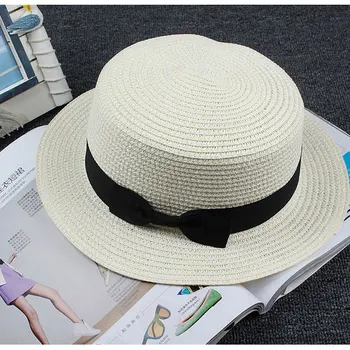 [Cllikko] 100% de buna calitate, tv cu Palarie de Soare pentru Femei arc de Paie, Pălării de vară Pentru Femei Beach hat 11 Culori chapeau femme luntraș Cadou