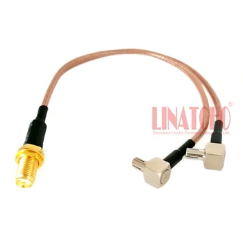 coaxial RG316 SMA de sex feminin pentru a doua TS9 conectori de sex masculin antenă cablu splitter