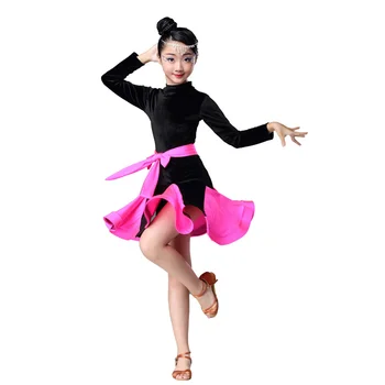 Copii rochii fete pentru copii latină dans fata rochie de copii de dans latino costum practica de concurență haine