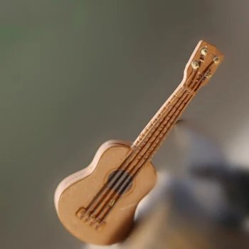 De Vânzare La Cald Cadouri De Craciun Replica Mini Instrument Muzical Ornamente Miniaturale Chitara Acustica Model De Casă De Păpuși, Accesorii