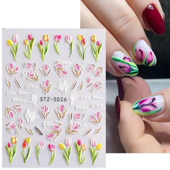 Decorativ Autocolant Nail Art Creative Fabulos Buna Buna Măiestrie Tulip Decorarea Unghiilor Nail Foils De Lungă Durată