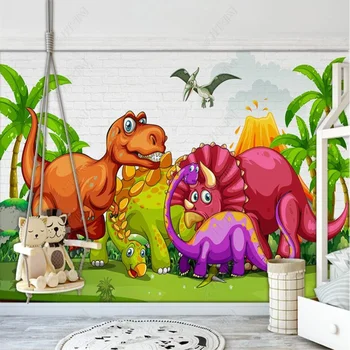 Desene animate Dinozaur Jurassic Paradis Tyrannosaurus Tapet Camera Copiilor Decor Băieți Dormitor Personalizat picturi Murale de Hârtie de Perete Camera Copii