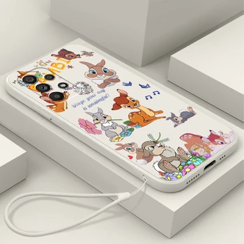 Disney Bambi Desene animate Drăguț Caz de Telefon Pentru Samsung A73 A53 A33 A52 A32 A23 A22 A71 A51 A21S A03S A50 A30 5G Lichid Coarda Funda