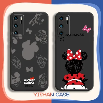 Disney Mickey Drăguț Cazul în care Telefonul Pentru Huawei P10 P20 P30 P40 P50 Lite Pro 2019 Plus Lite E 5G Negru Funda Capac Spate Moale de Silicon