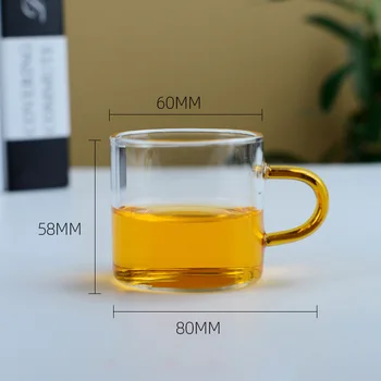 Fierbinte de Vânzare de Moda de Înaltă Sticlă Borosilicată Mâner Drept Ceașcă Ceașcă de ceai în Stil Chinezesc rezistente la Căldură de Sticlă Ceașcă de ceai de Flori