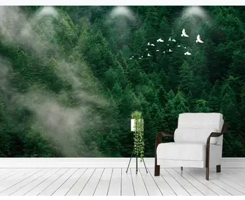 Foto personalizat murale 3d tapet ceață pin junglă pasăre dormitor, camera de zi canapea murale de perete de fundal