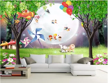 Foto personalizat murale 3d tapet imagine parc de joc pentru Copii luna copac decor pictura 3d pictura murala de perete tapet pentru pereți 3 d