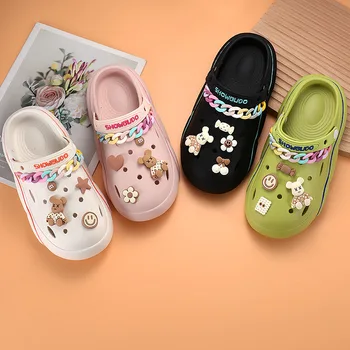 Gaura Pantofi DIY Pantofi cu Catarama Decorativa Pantofi de Flori de Trei-dimensional Pantofi Cataramă Pantofi Căpută Pvc Desene animate Ursul Lanț de Floarea-soarelui