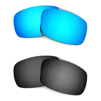 HKUCO Pentru arbore Cotit Înlocuire ochelari de Soare cu Lentile Polarizate 2 Perechi - Albastru & Negru
