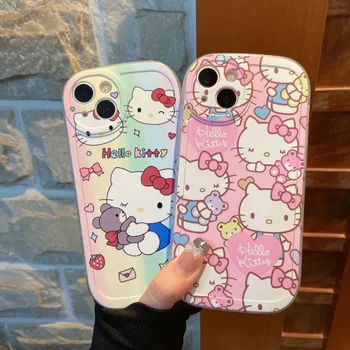Kawaii Hello Kitty Desene animate Telefon Caz Pentru iPhone 13 12 11 Pro Max XR XS MAX 8 X 7 SE 2020 Doamna Fata la Șocuri Soft Shell Fundas