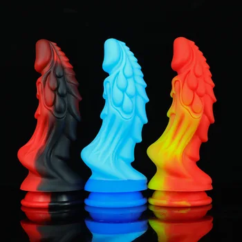 Kirin Vibrator si Fraier Silicon Colorat Curbat Penisul sex Feminin Masturbari Sex Anal Toy Shop G-spot Stimulare