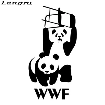 Langru 7.9 CM*15.2 CM Panda WWF Vinil Masina Decalcomanii Autocolante Auto Accesorii Jdm
