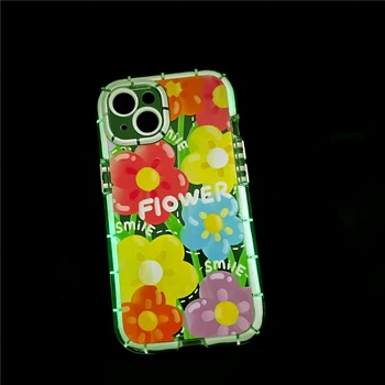Luminos TPU caz telefon moale pentru Apple iphone 13 12 11 pro max X xs max XR cazuri de Desene animate Daisy flori transparente proteja capacul