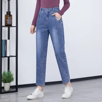 Makuluya Casual Retro Plus Dimensiune Talie Mare pentru Femei Denim de Înaltă Calitate Toate-Meci de Pantaloni de Moda de Epocă Blugi Pantaloni de Creion RGL6
