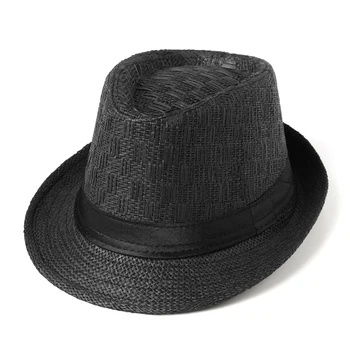 Moda pop Paie Femei Bărbați Pălării de Soare Pălărie Trilby Gangster Capac de Vară, Soare pe Plaja Paie Pălărie Panama cu Ribbow Trupa domn pălărie