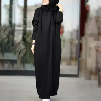 Moda Tricou Rochie Cordon Rece Rezistent Confortabil Pentru Femei De Iarnă Pulover Hoodie Maxi Rochie
