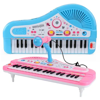 Muzica pentru copii Jucarie Pian Jucărie 37 Cheile Roz Muzical Electronic Multifuncțional de Instrumente cu Microfon Prima Mea Pinao Jucărie