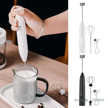 Mână de Cafea Bateti Spuma Blendere cu USB de Încărcare 3-viteza Electric Mini Manual de Amestecuri de cafea cu Lapte Fierbinte Ou de Ciocolată