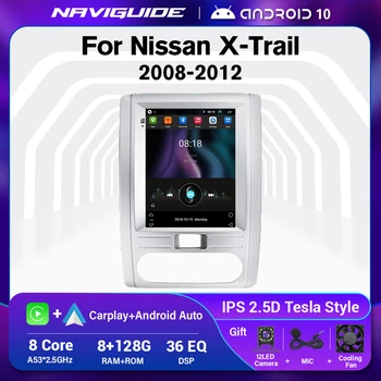 NAVIGUIDE Android10 Pentru Nissan X-Trail X-Trail 2008-2012 Pentru Tesla Stil Ecran de Radio Auto Multimedia Player Video de Navigare GPS