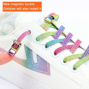 Noul Curcubeu de Blocare Magnetic Șireturi Elastice Nu lega șireturile de la Pantofi Adidași Șiret Copii Adulți Leneș Dantele O Mărime se Potrivește Tuturor Pantofi