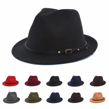 Oamenii Scurt brim Fedora pălărie de Vară de moda de Iarnă margine plat top hat pentru femei și pentru bărbați de lână, pălării de jazz