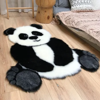 OIMG Panda Animal Formă Naturală Covoare de Desene animate Drăguț Decorațiuni interioare Dormitor Mat