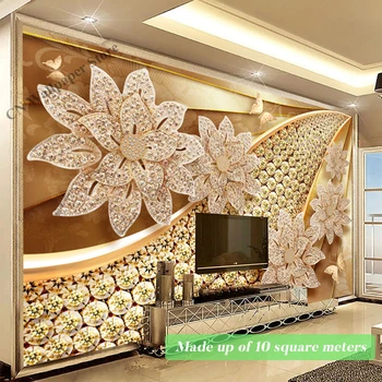papel de parede de Aur de Flori de Lux Personalizat Tapet Mural Mare Pictura pe Perete Camera de zi cu TV, Canapea Dormitor Studiu Decor Acasă