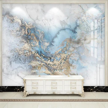 Personalizat mari 3D tapet mural de lux lumina microcristalină țiglă de marmură albastră de fundal de decor de perete tapet mural