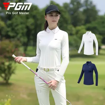 PGM Femei Golf Lunga maneca Topuri Doamnelor Subțire Golf Polo Shirt Toamna Rândul său, în Jos Guler T-shirt de Primăvară Tinuta Casual Sport