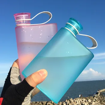 Portabil Cupe Cu Capac Sport Infuser Pătrat Plat Sticla de Apa de Plastic, Sticle de Suc Ecologic Călătorie în aer liber Transparent 1BUC