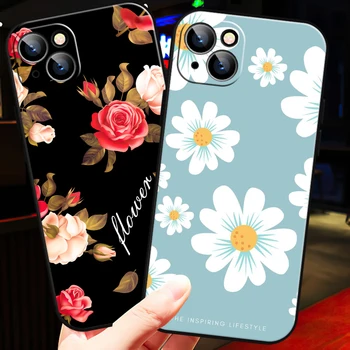 Simplitatea de Flori de Crizantema Pentru iPhone 14 13 12 11 Pro Max 13 12 Mini X XR XS Max SE 6 6S 7 8 Telefon Plus Capac Caz Shell