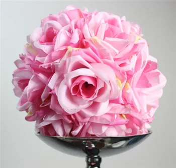 SPR transport Gratuit de înaltă calitate de culoare ROZ 20 CM*10 buc/lot Pomander rose ball kissing nunta de flori minge de petrecere/home decor de flori